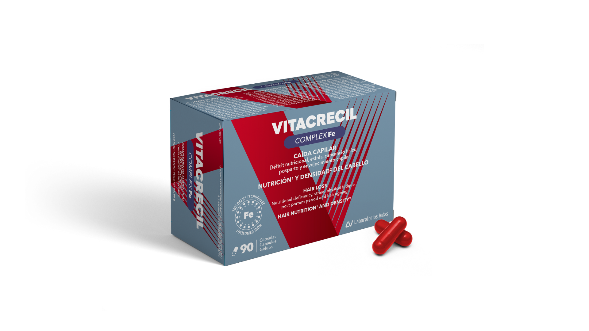 Suplemento Vitacrecil Complex Fe para la caída del cabello